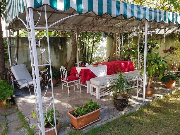 'Backyard and dinning area' Casas particulares are an alternative to hotels in Cuba.